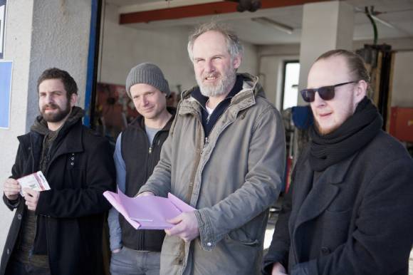 Robin Ferro, Kryštof Hádek, Jan Prušinovský, Štěpán Kozub on the set of Grand Prix, creit: Falcon.cz